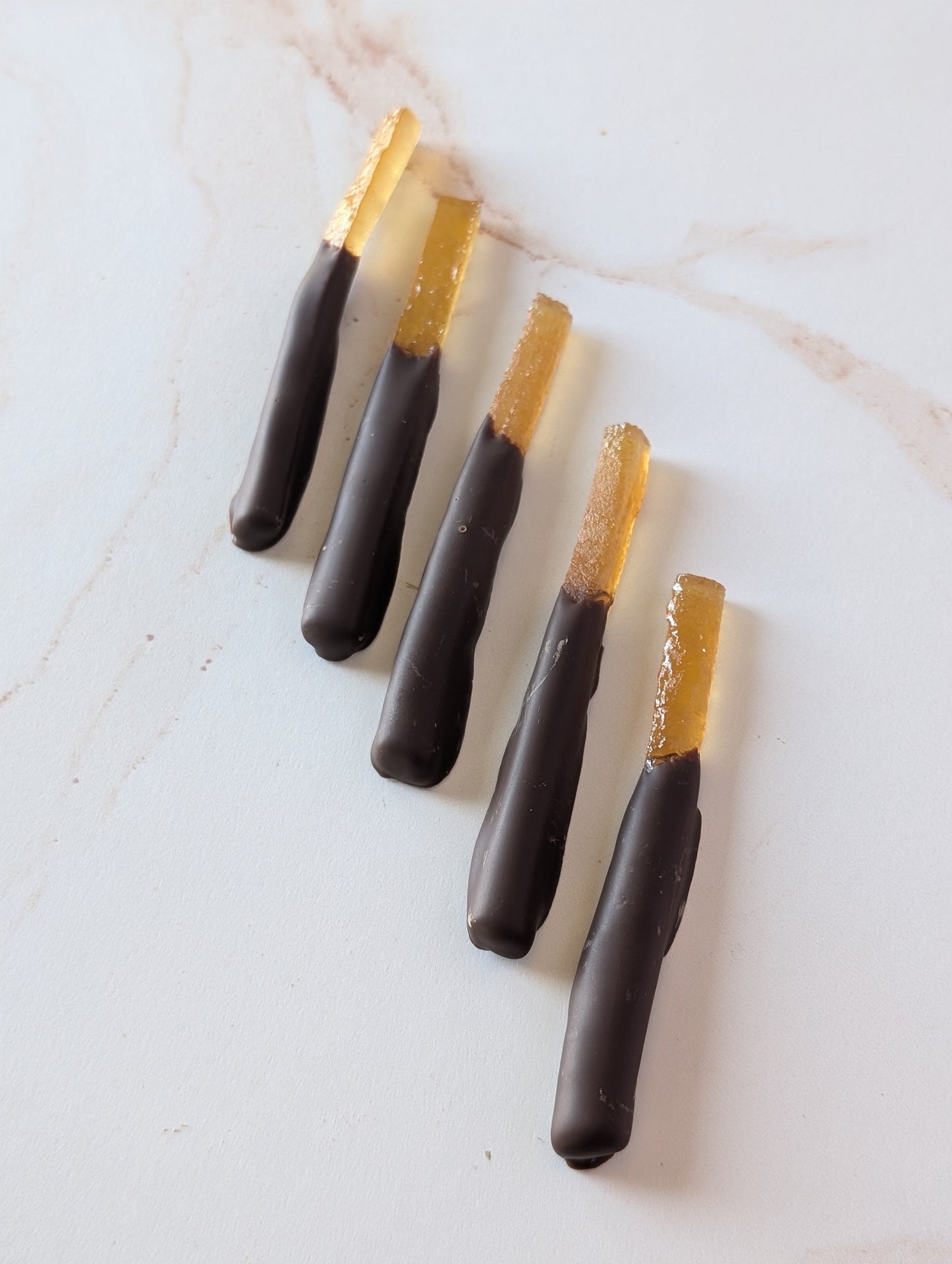 CHOCOLATE DIPPED CANDIED ORANGE & LEMON PEEL